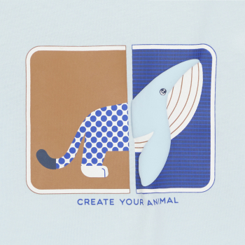 تيشيرت أزرق مرح مطبوع عليه...